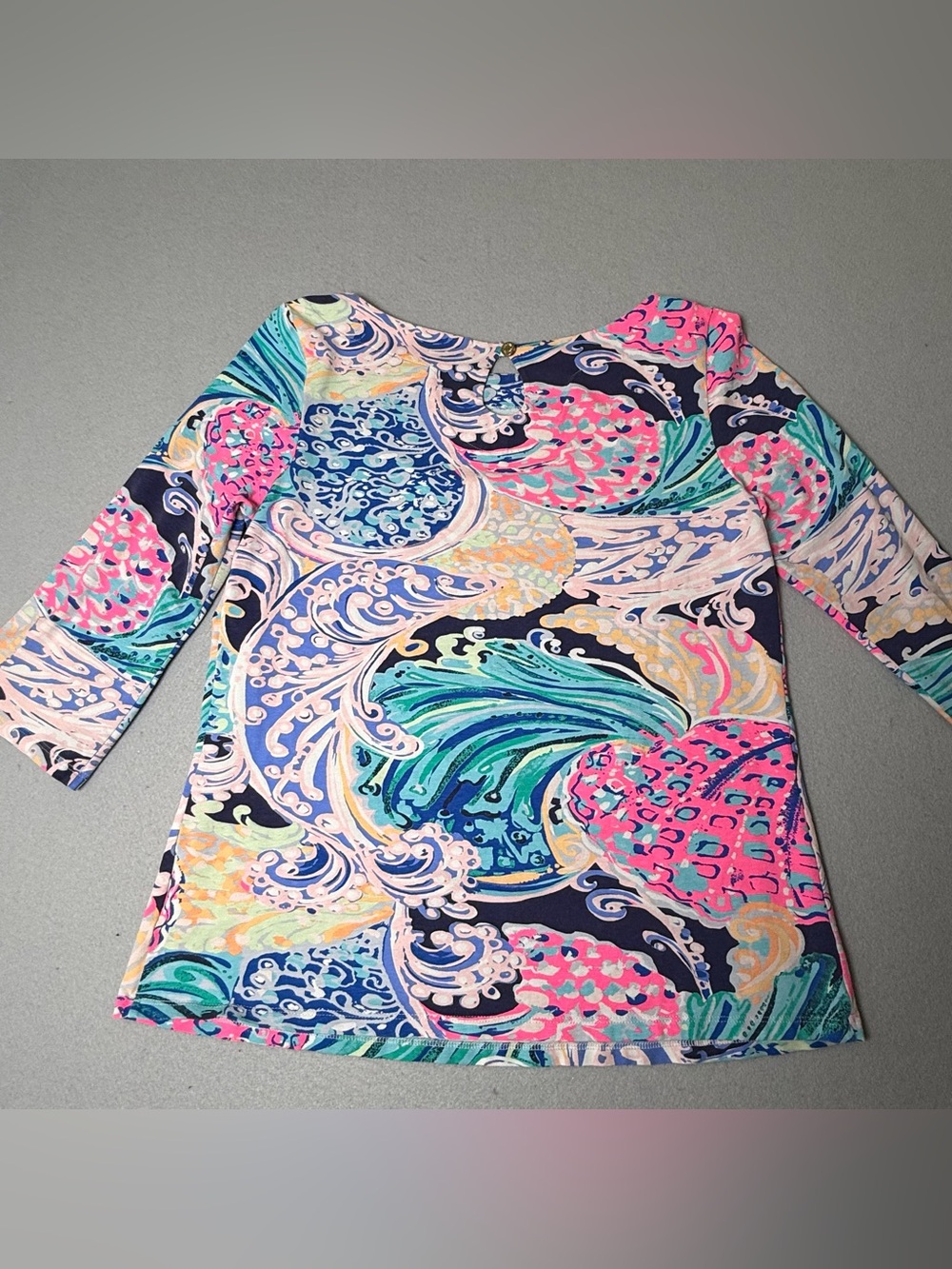 Lilly Pulitzer Top Womens Medium Waverly All That She Wants Preppy Beachy Pink - Picture 2 of 7